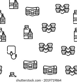 Ems Training Device Vector Seamless Pattern Thin Line Illustration