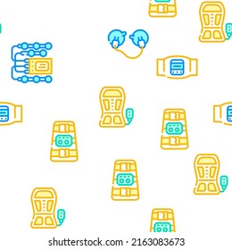 Ems Training Device Vector Seamless Pattern Color Line Illustration
