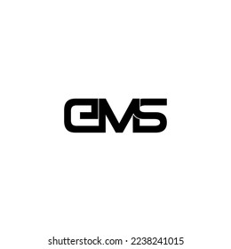 ems typography letter monogram logo design