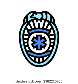 vector de color de la ambulancia de placa emt. señal de la ambulancia de emt badge. ilustración de símbolo aislado