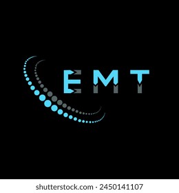 Diseño abstracto del logotipo de la letra de EMT. Diseño único de EMT. EMT.
