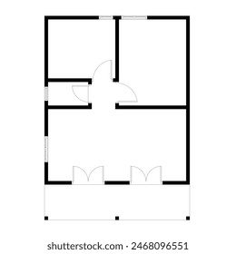 Emty house plan black and white. vector blueprint. Architectural background. eps 10