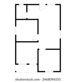 Emty house plan black and white. vector blueprint. Architectural background. eps 10