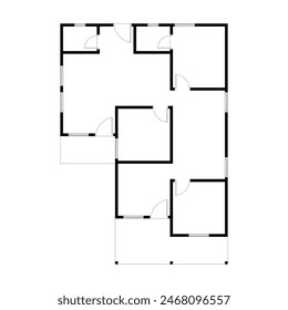 Emty house plan black and white. vector blueprint. Architectural background. eps 10