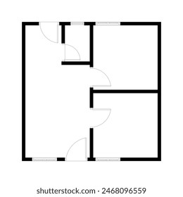 Emty house plan black and white. vector blueprint. Architectural background. eps 10