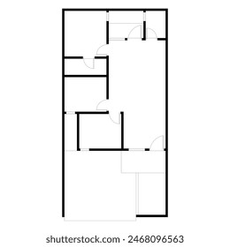 Emty house plan black and white. vector blueprint. Architectural background. eps 10