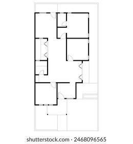 Emty house plan black and white. vector blueprint. Architectural background. eps 10