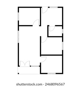 Emty house plan black and white. vector blueprint. Architectural background. eps 10