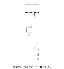 Emty house plan black and white. vector blueprint. Architectural background. eps 10