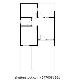 Emty house plan black and white. vector blueprint. Architectural background. eps 10