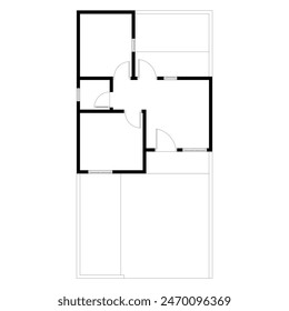 Emty house plan black and white. vector blueprint. Architectural background. eps 10