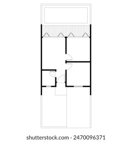 Emty house plan black and white. vector blueprint. Architectural background. eps 10