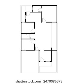 Emty house plan black and white. vector blueprint. Architectural background. eps 10