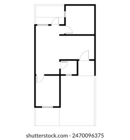 Emty house plan black and white. vector blueprint. Architectural background. eps 10