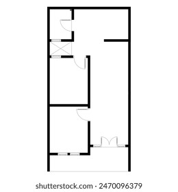 Emty house plan black and white. vector blueprint. Architectural background. eps 10