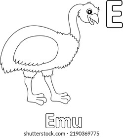 Emu Alphabet ABC Coloring Page E