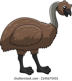 Emu Animal Cartoon Colored Clipart Illustration