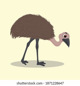 Emu größter Vogelkarikatur, Vektordesign