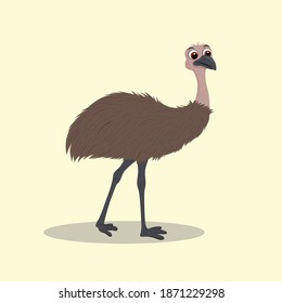 Emu Biggest Bird Cartoon Vector Design