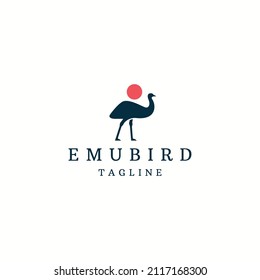 Emu Bird australia animal logo icon design template flat vector