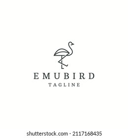 Emu Bird australia animal logo icon design template flat vector