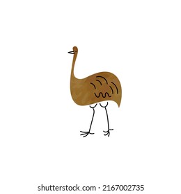 emu bird cartoon vector illustration