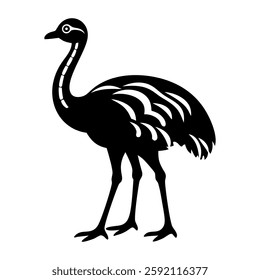 Emu bird icon in glyph style