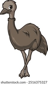 Emu en Ilustración vectorial de estilo chibi kawaii