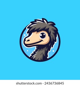 Emu Cute Mascot Logo Illustration Chibi Kawaii is awesome logo, mascot or illustration for your product, company or bussiness