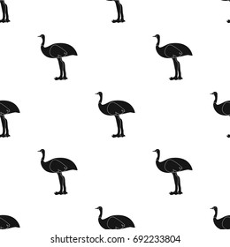 Emu icon in black style isolated on white background. Australia symbol stock vector illustration.