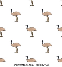 Emu icon in cartoon style isolated on white background. Australia symbol stock vector illustration.