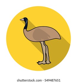 Emu icon in flat style isolated on white background. Australia symbol stock vector illustration.