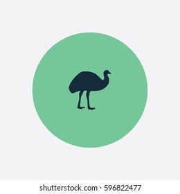 Emu icon silhouette vector illustration

