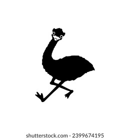 emu, ostrich animal  vector Hand-drawn  symbol design 