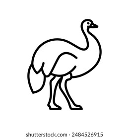 Emu Outline Icon, Vector illustration