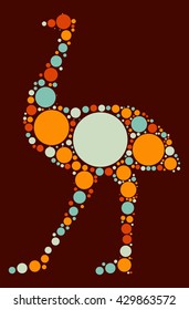 emu shape vector design by color point