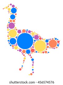 Emu shape vector design by color point