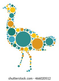 Emu shape vector design by color point