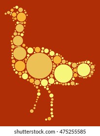 Emu shape vector design by color point
