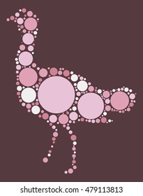 Emu shape vector design by color point