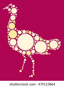 Emu shape vector design by color point