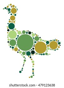 Emu shape vector design by color point