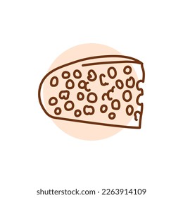 Emuntey cheese black line icon. Dairy product. Pictogram for web page, mobile app, promo.