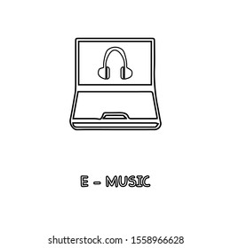 E-music icon. Online melody symbol. Logo design element