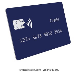 An EMV chip appears to be speaking with the near field communication icon sending information out of it’s mouth. Illustrates tap and pay and NFC payments with credit cards.