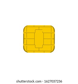 EMV chip icon for bank plastic credit or debit charge card. 