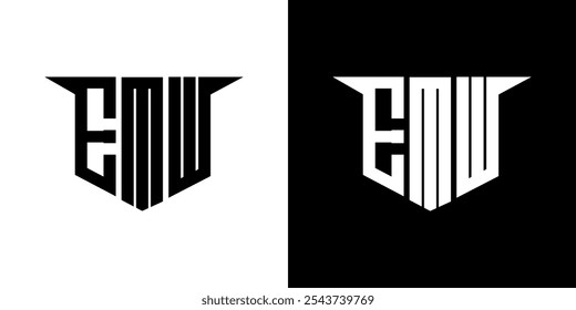 EMW letter logo design with white background in illustrator, vector logo modern alphabet font overlap style, calligraphy designs for logo, Poster, Invitation, etc.