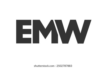 PLANTILLA de diseño de logotipo EMW con texto fuerte y moderno en negrita. Logotipo de Vector inicial basado en tipografía simple y mínima. Identidad de empresa de moda ideal para la presencia de la marca de las empresas.