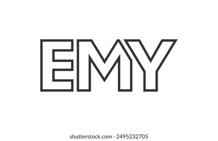 EMY logo design template with strong and modern bold text. Initial based vector logotype featuring simple and minimal typography. Trendy company identity ideal for businesses brand presence.