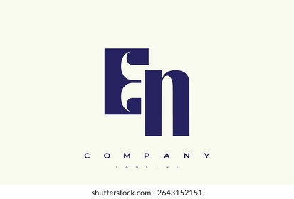 EN Abstract Geometric Logo Design. Modern and elegant logo design with simplistic typography elements, showcasing branding excellence.